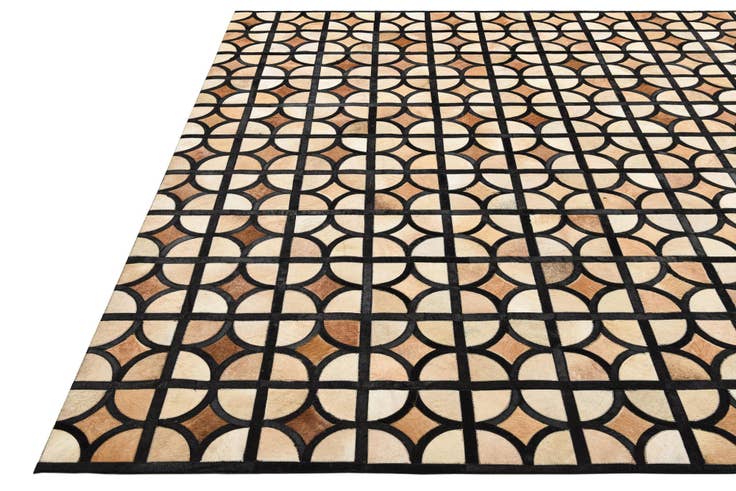 Detail image of 8' 1 x 10' 1 Cowhide Leather Rug