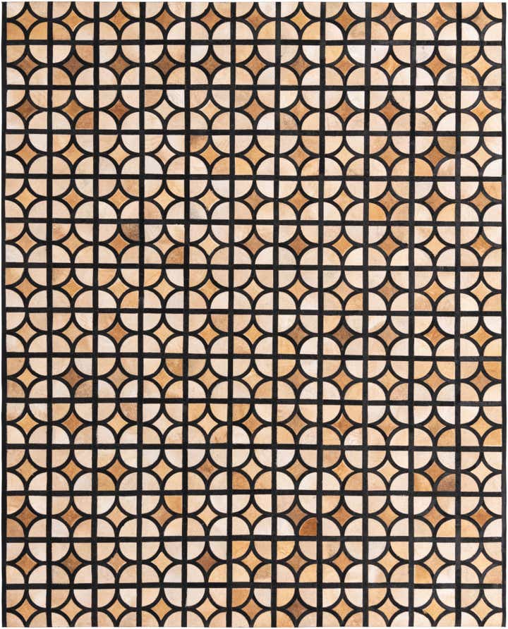 8' 1 x 10' 1 Cowhide Leather Rug
