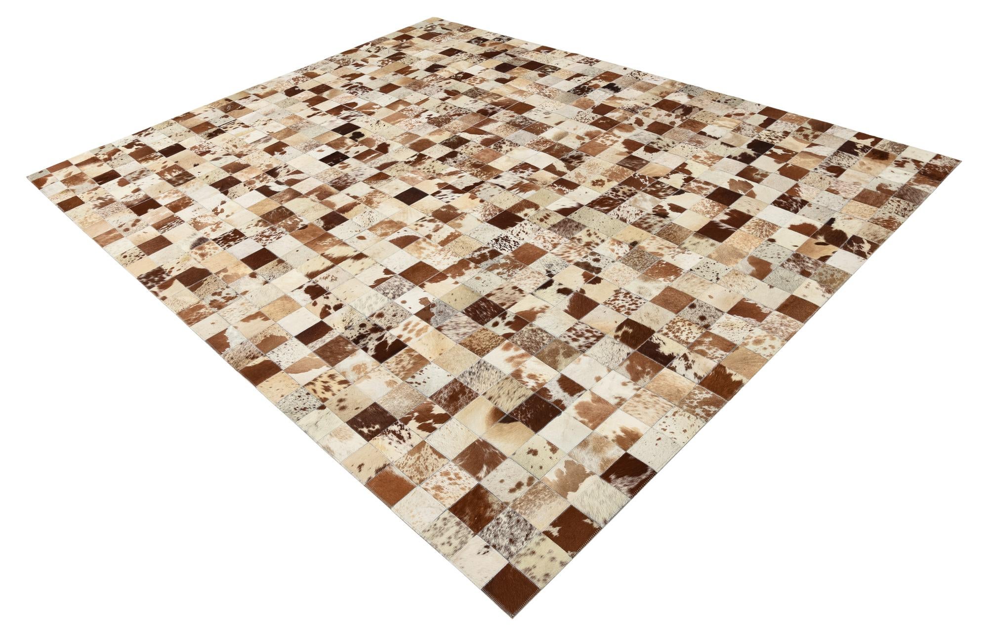 8' x 9' 10 Cowhide Leather Rug