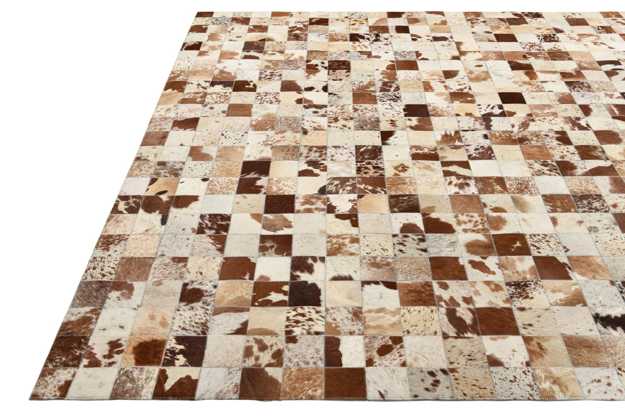 8' x 9' 10 Cowhide Leather Rug