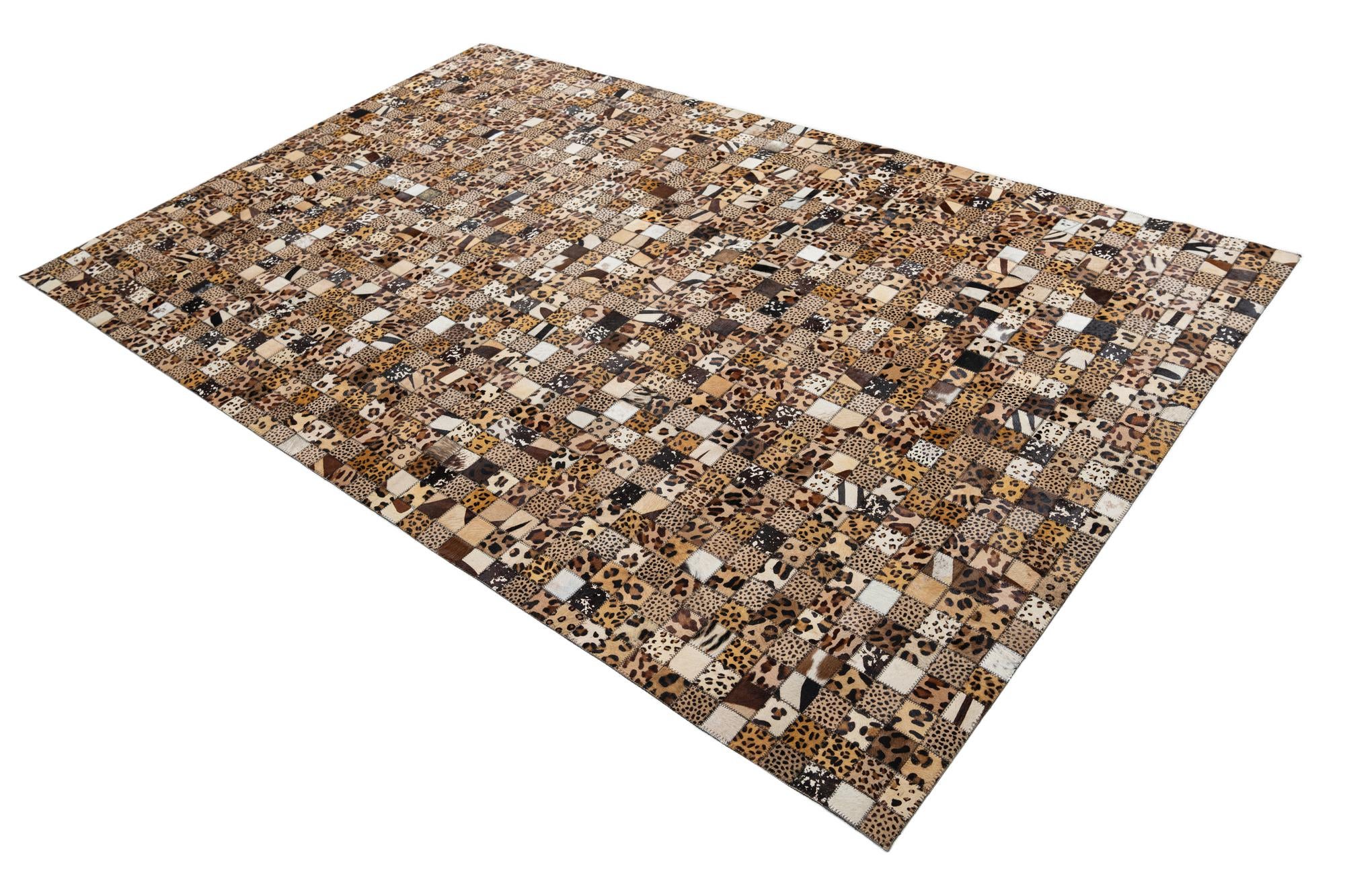 5' 1 x 8' 1 Cowhide Leather Rug