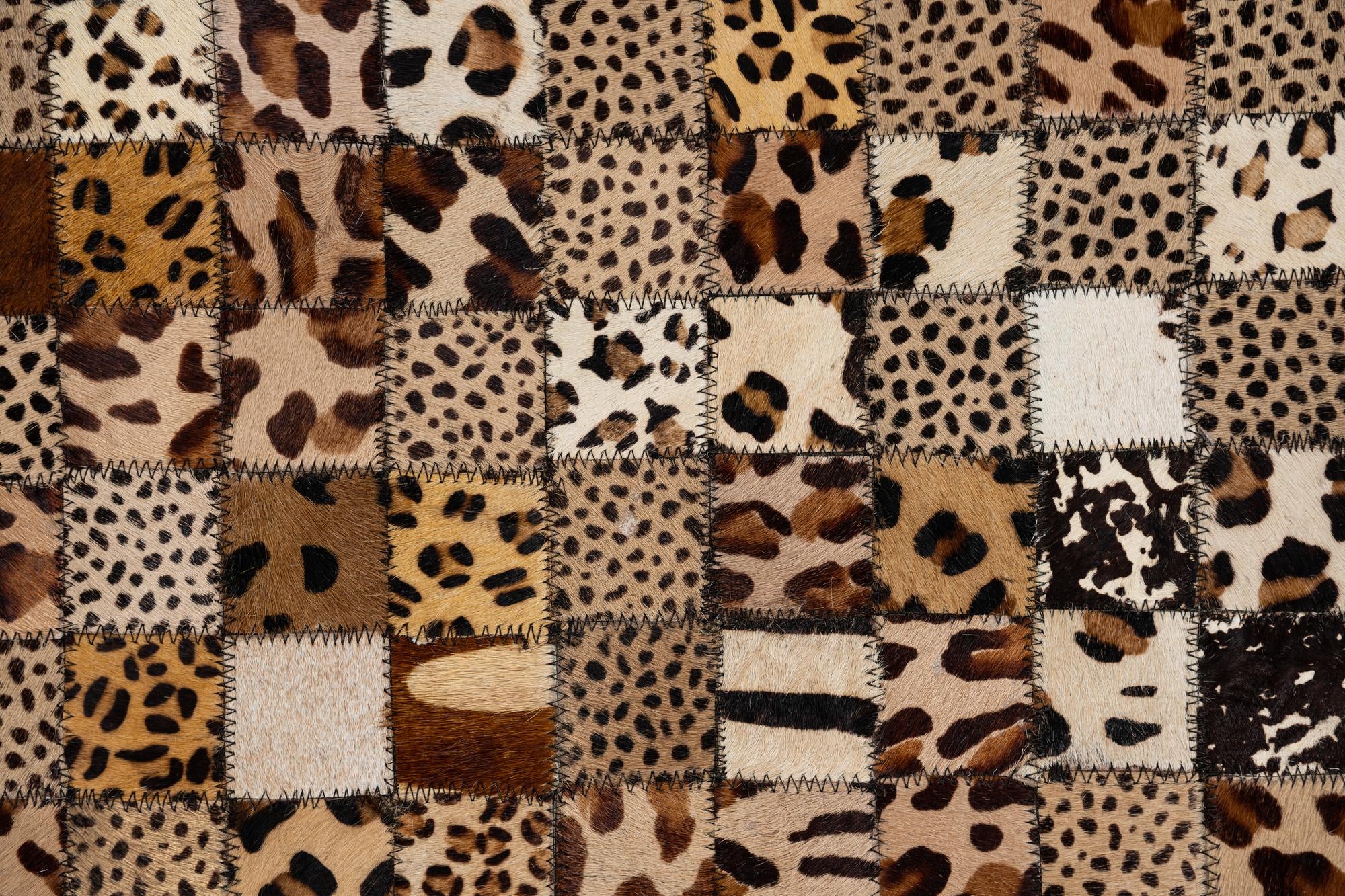 5' 1 x 8' 1 Cowhide Leather Rug