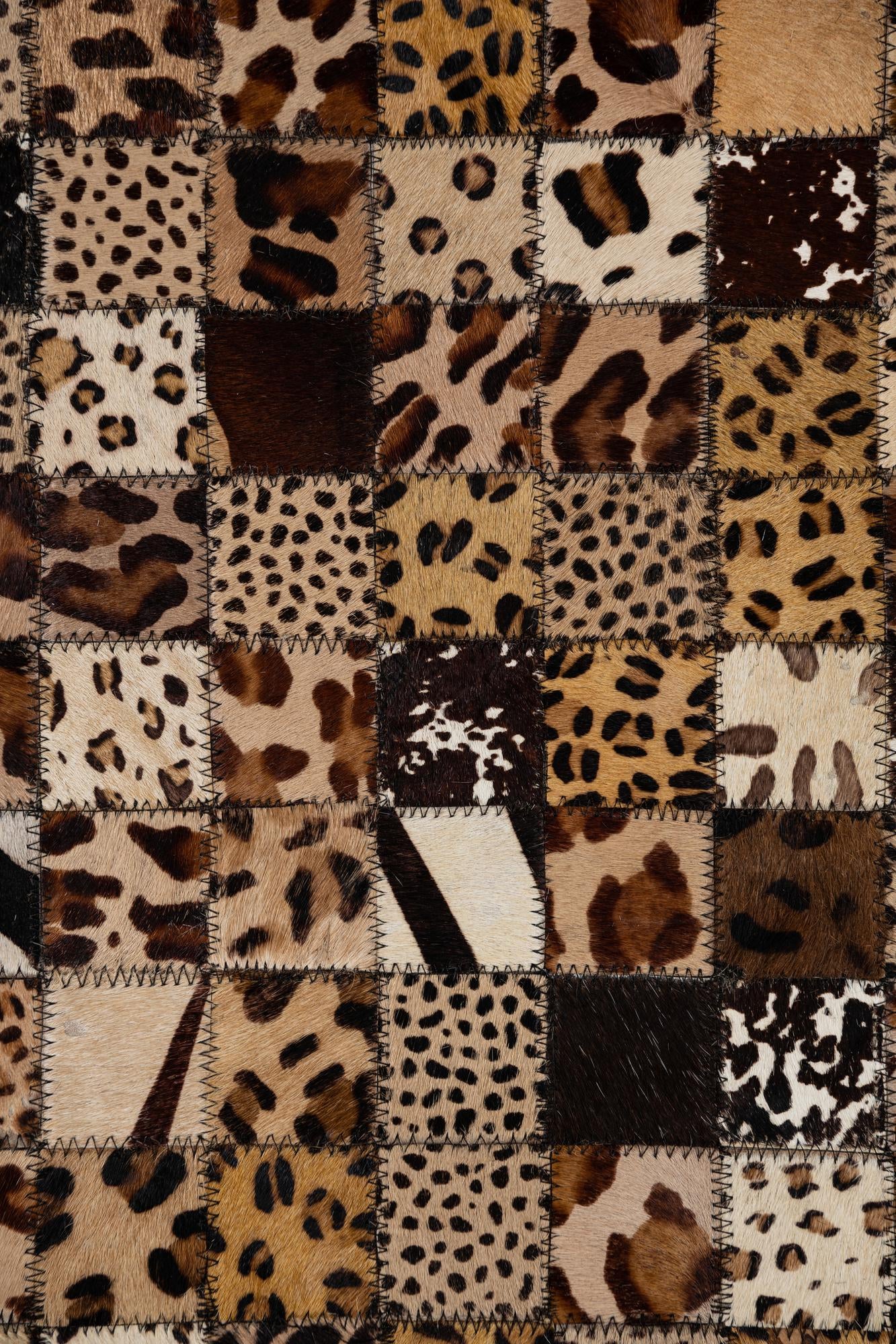 5' 1 x 8' 1 Cowhide Leather Rug