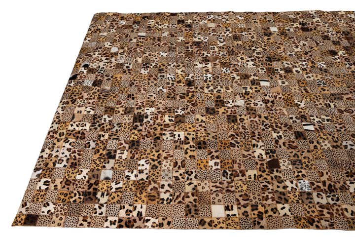 5' 1 x 8' Cowhide Leather Rug