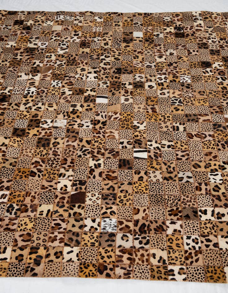 Detail image of 5' 1 x 8' Cowhide Leather Rug