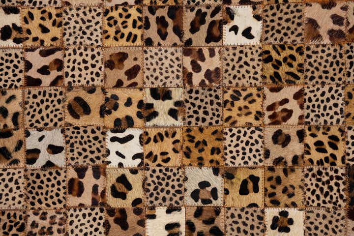 5' 1 x 8' Cowhide Leather Rug