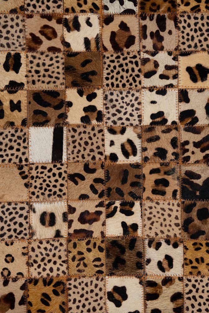 5' 1 x 8' Cowhide Leather Rug