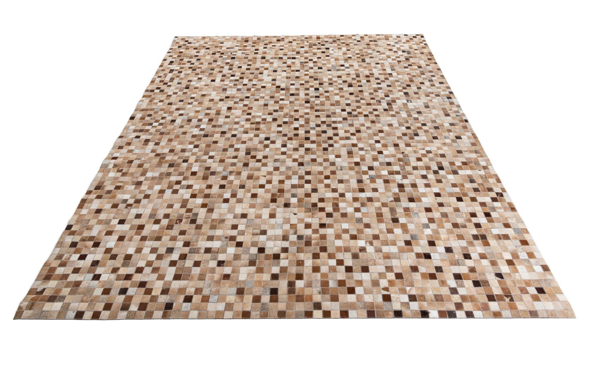 8' x 9' 10 Cowhide Leather Rug