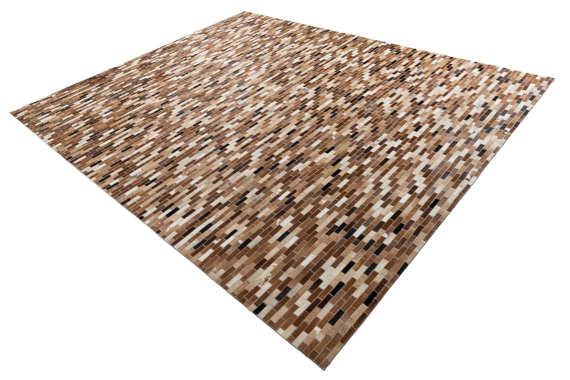 8' 1 x 9' 9 Cowhide Leather Rug