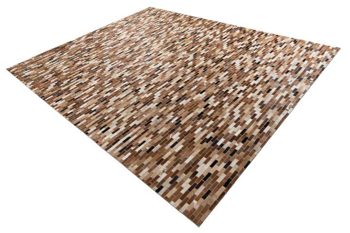 8' 1 x 9' 9 Cowhide Leather Rug