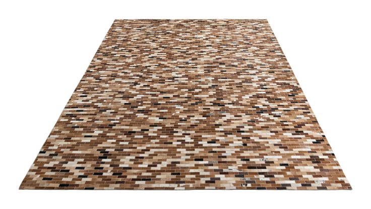 Detail image of 8' 1 x 9' 9 Cowhide Leather Rug