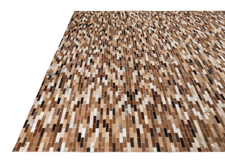 Detail image of 8' 1 x 9' 9 Cowhide Leather Rug