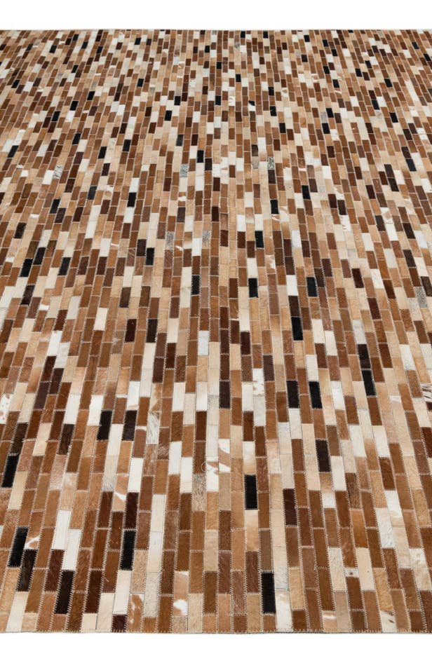 Detail image of 8' 1 x 9' 9 Cowhide Leather Rug