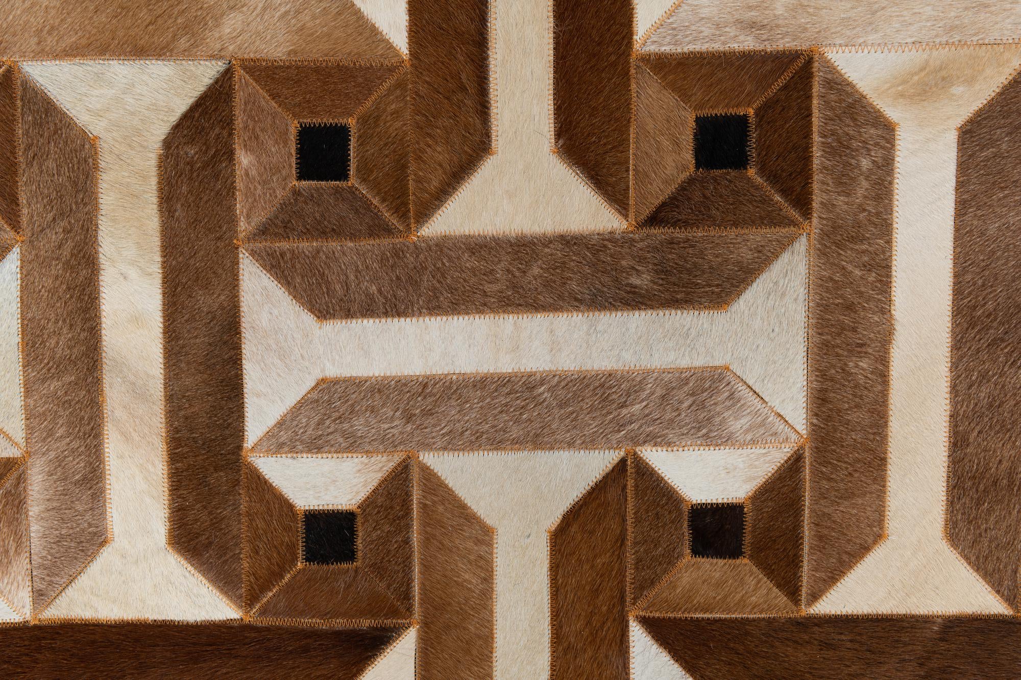 5' 1 x 8' 1 Cowhide Leather Rug