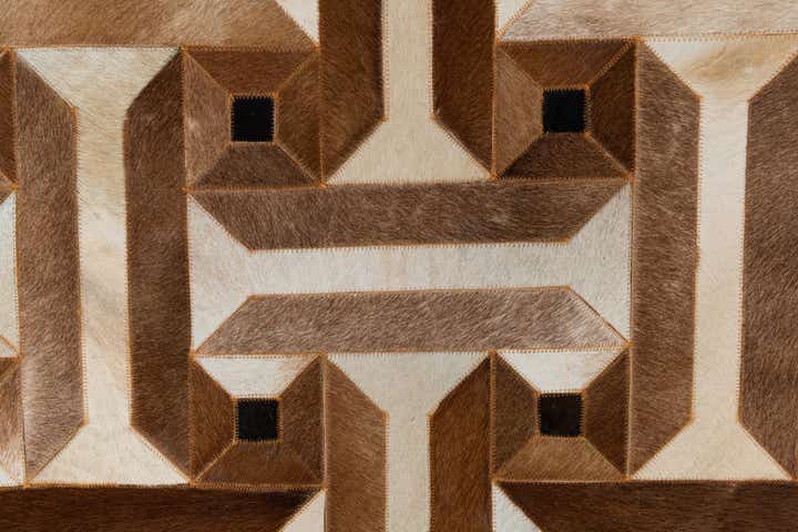 5' 1 x 8' 1 Cowhide Leather Rug