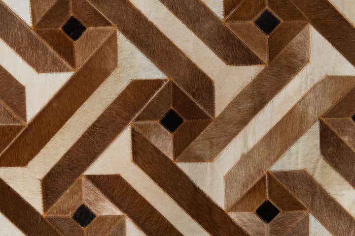 5' 1 x 8' 1 Cowhide Leather Rug