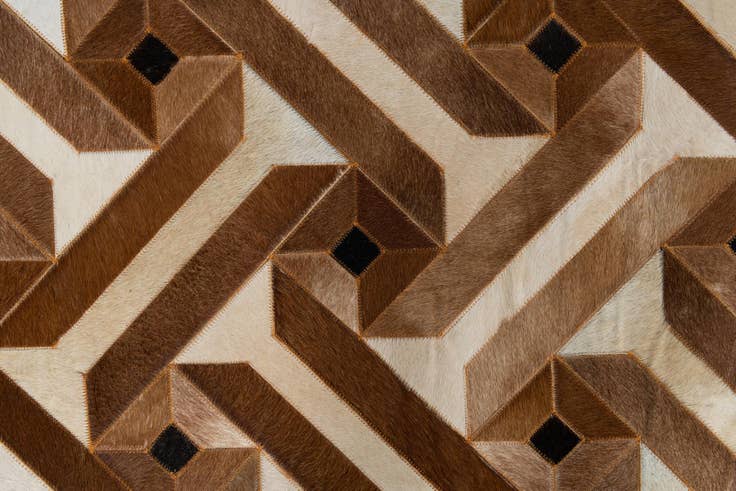 Detail image of 5' 1 x 8' 1 Cowhide Leather Rug