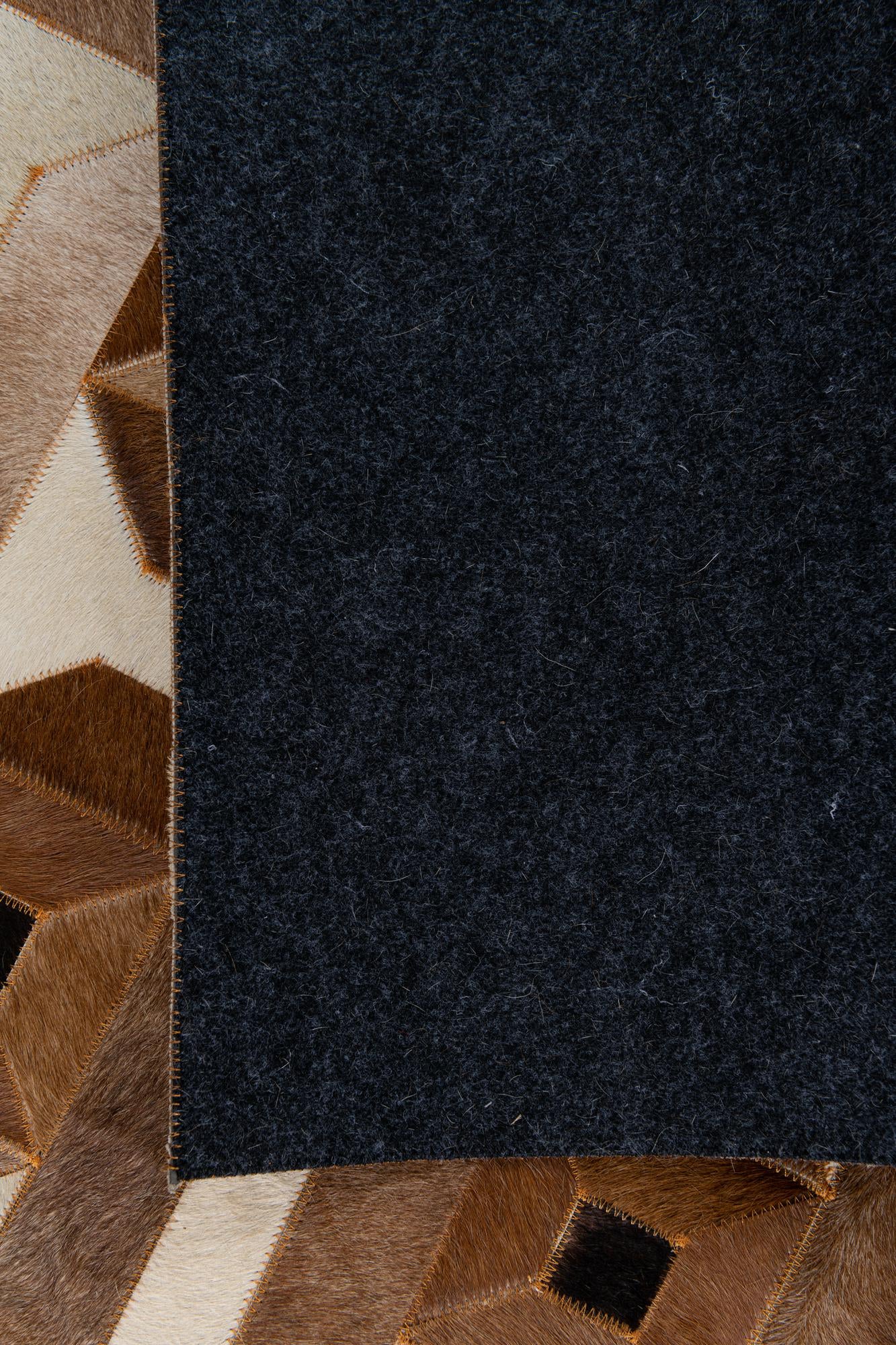 5' 1 x 8' 1 Cowhide Leather Rug