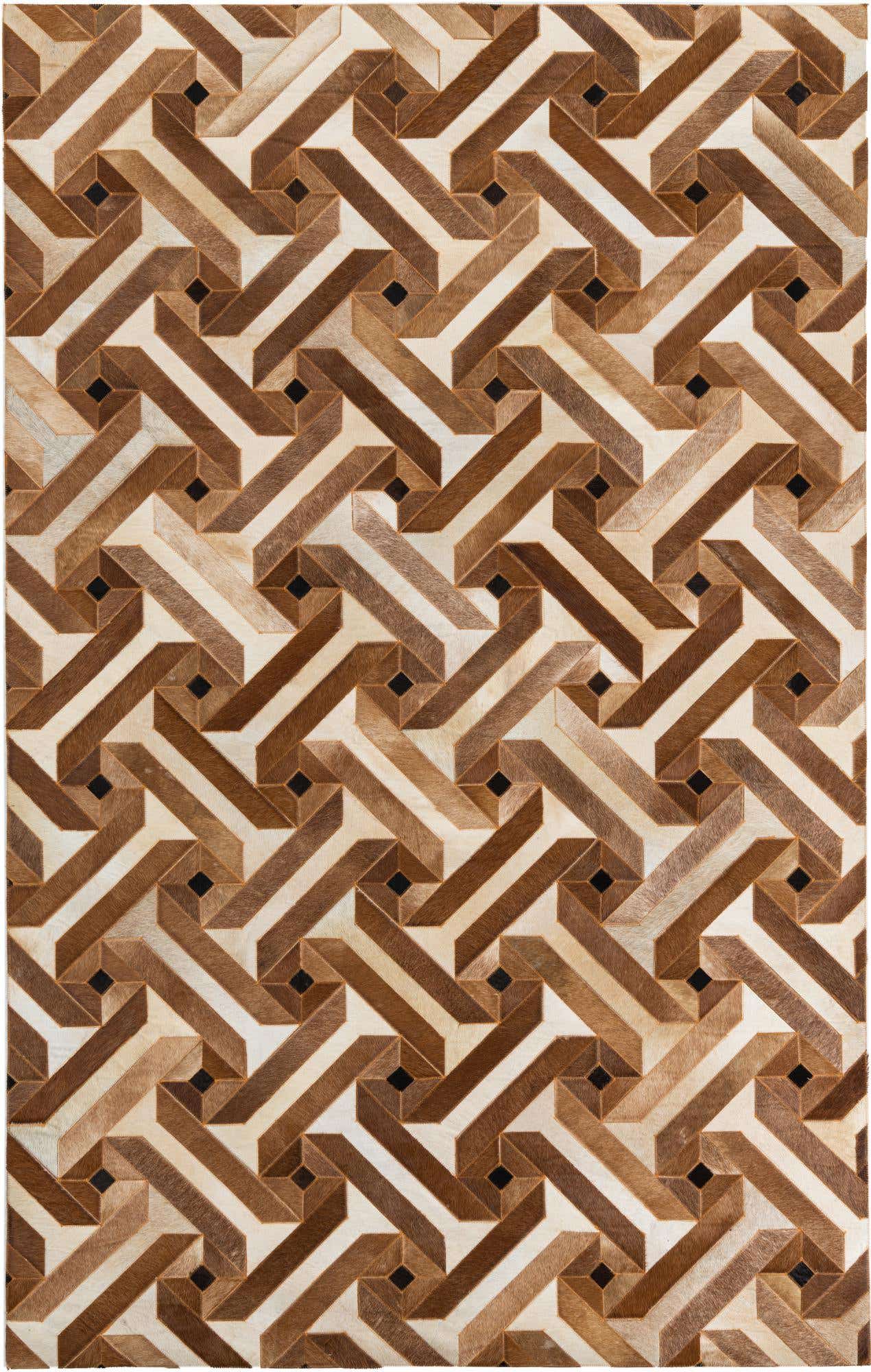 5' 1 x 8' 1 Cowhide Leather Rug