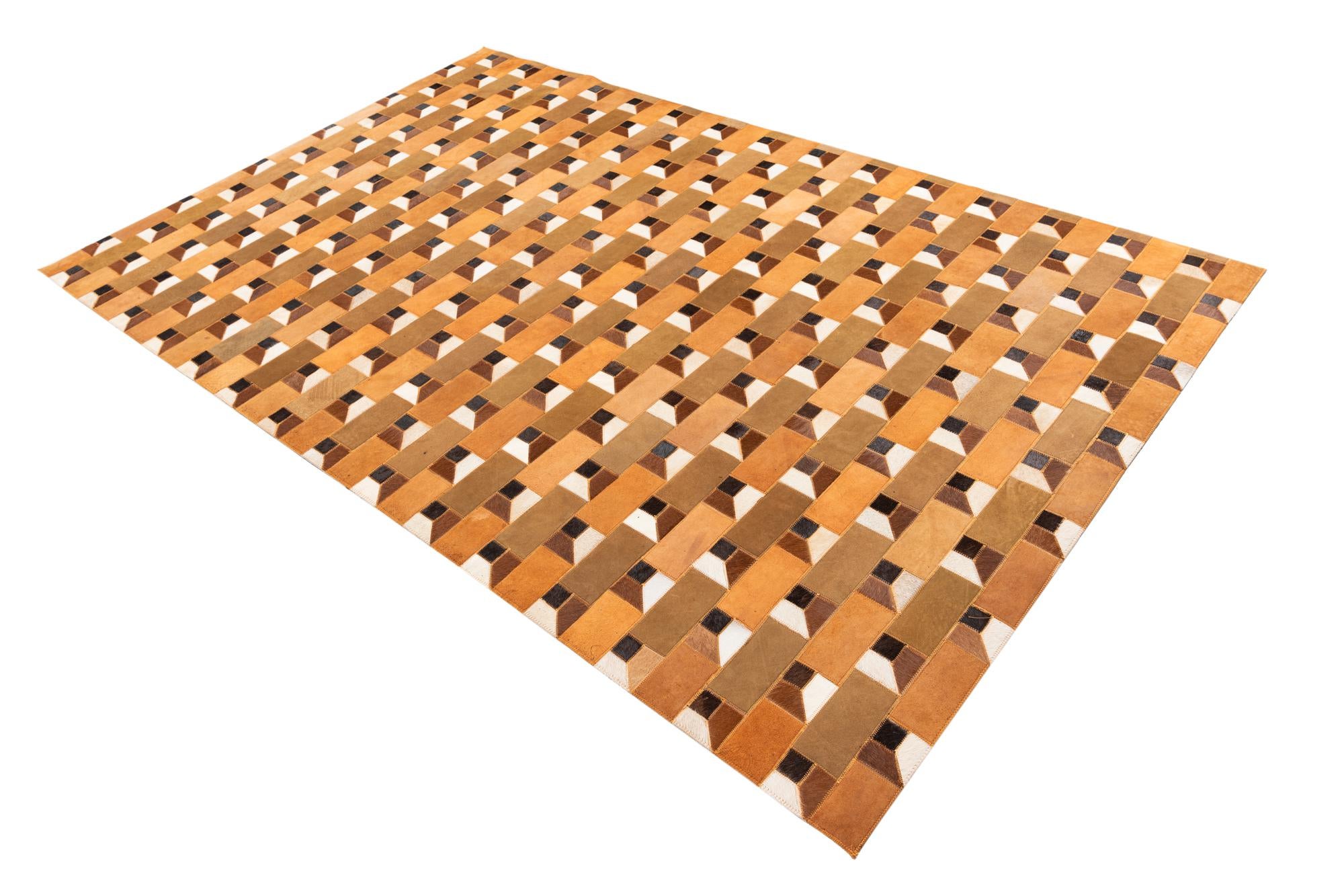 5' x 7' 10 Cowhide Leather Rug