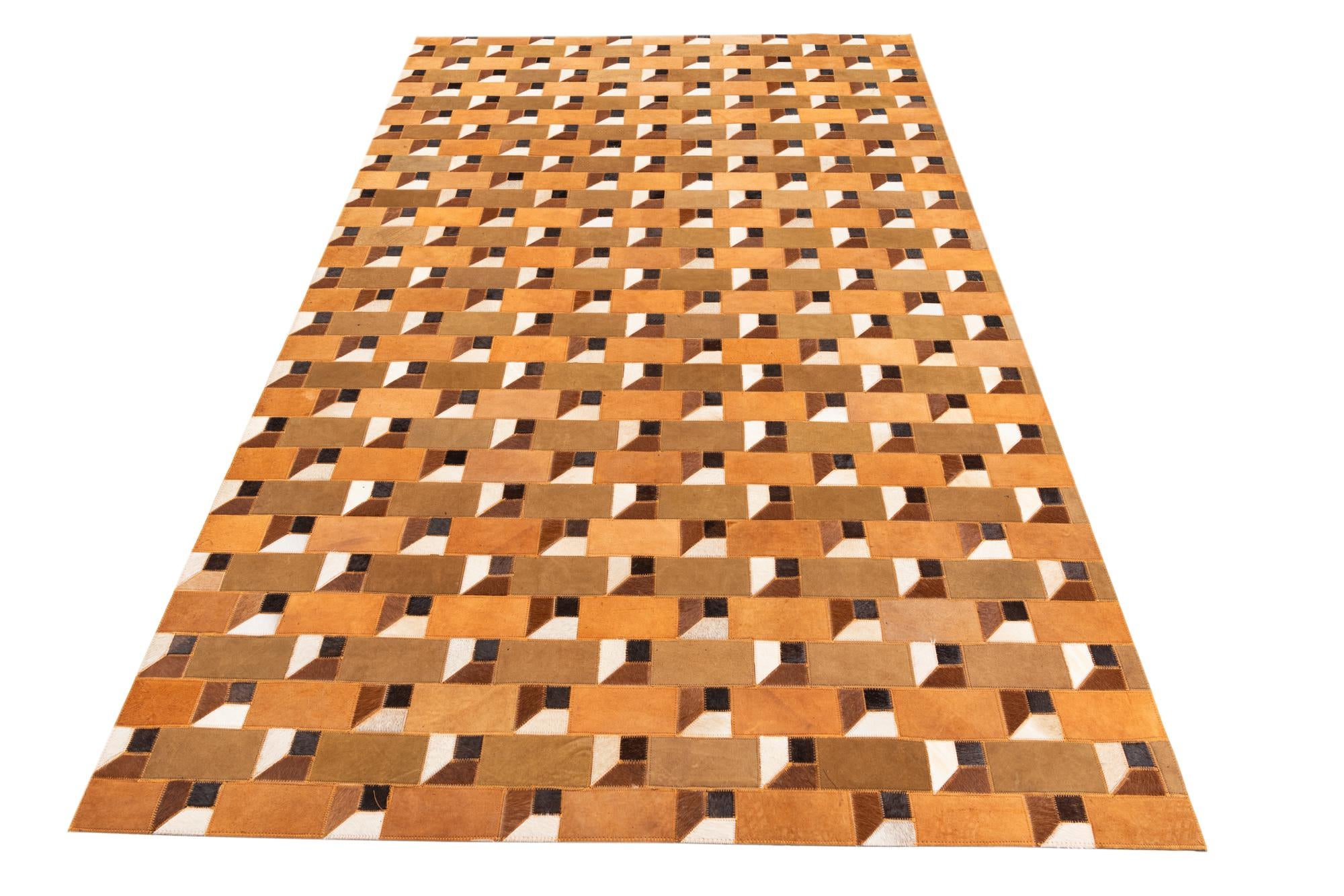 5' x 7' 10 Cowhide Leather Rug