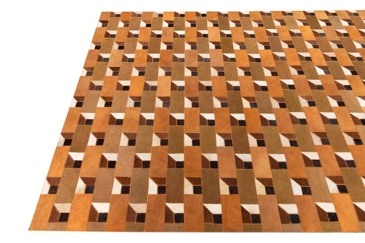 Detail image of 5' x 7' 10 Cowhide Leather Rug