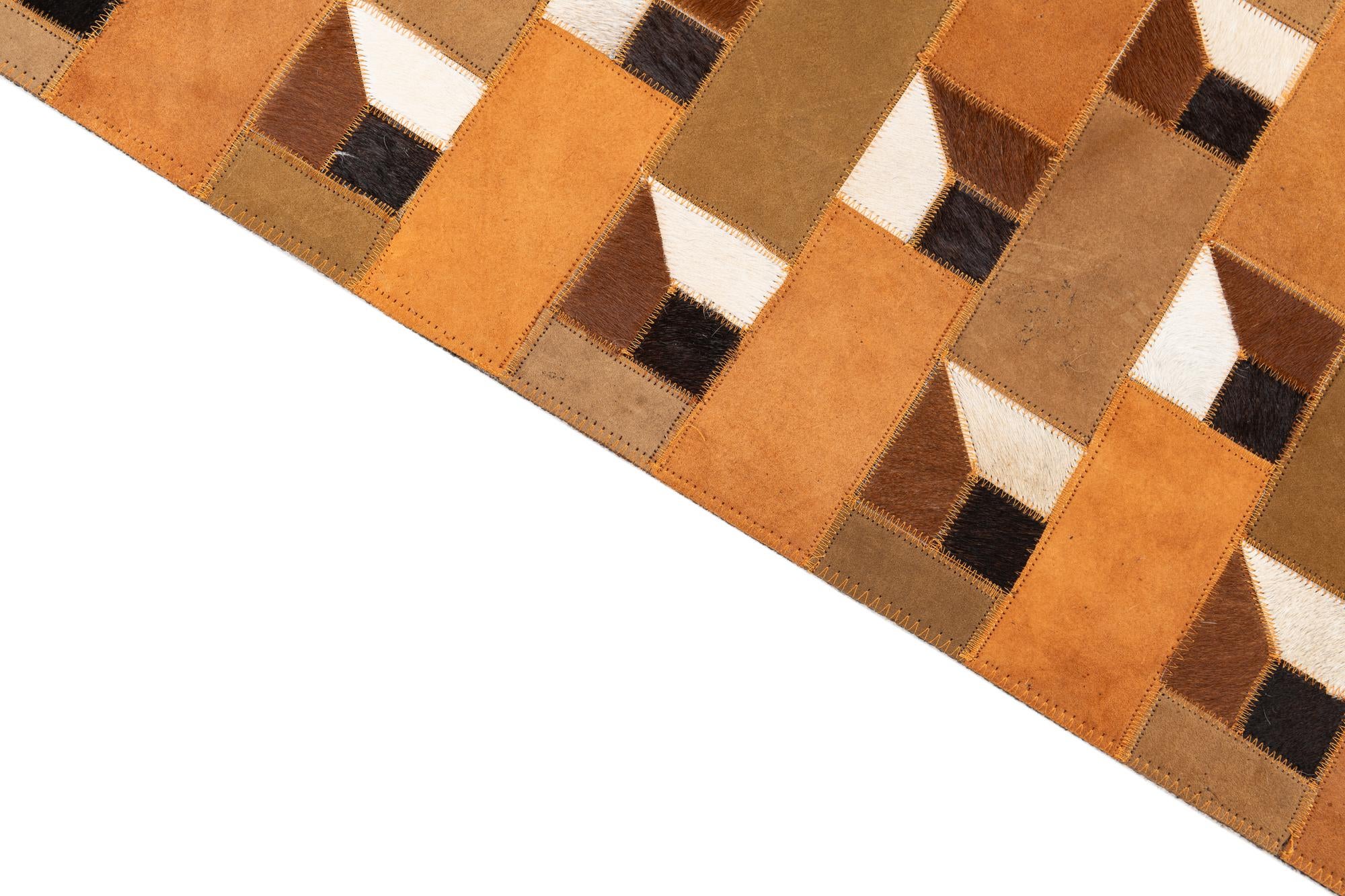 5' x 7' 10 Cowhide Leather Rug