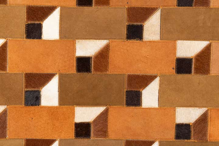 5' x 7' 10 Cowhide Leather Rug