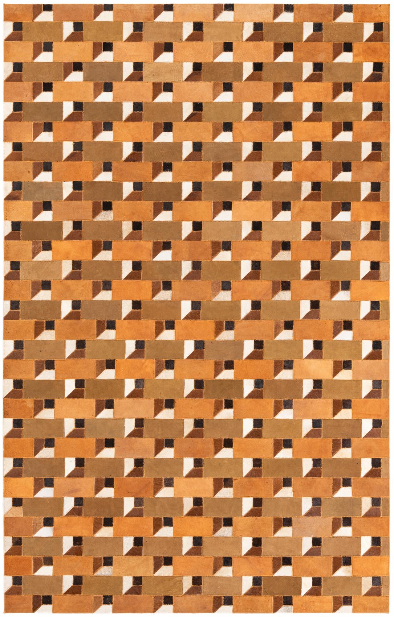 5' x 7' 10 Cowhide Leather Rug