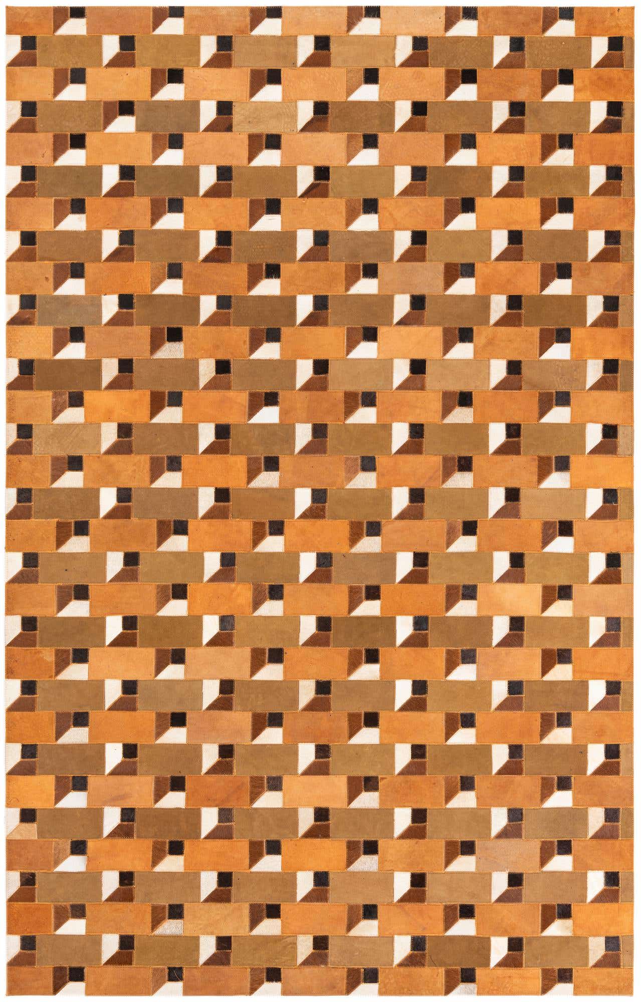 5' x 7' 10 Cowhide Leather Rug