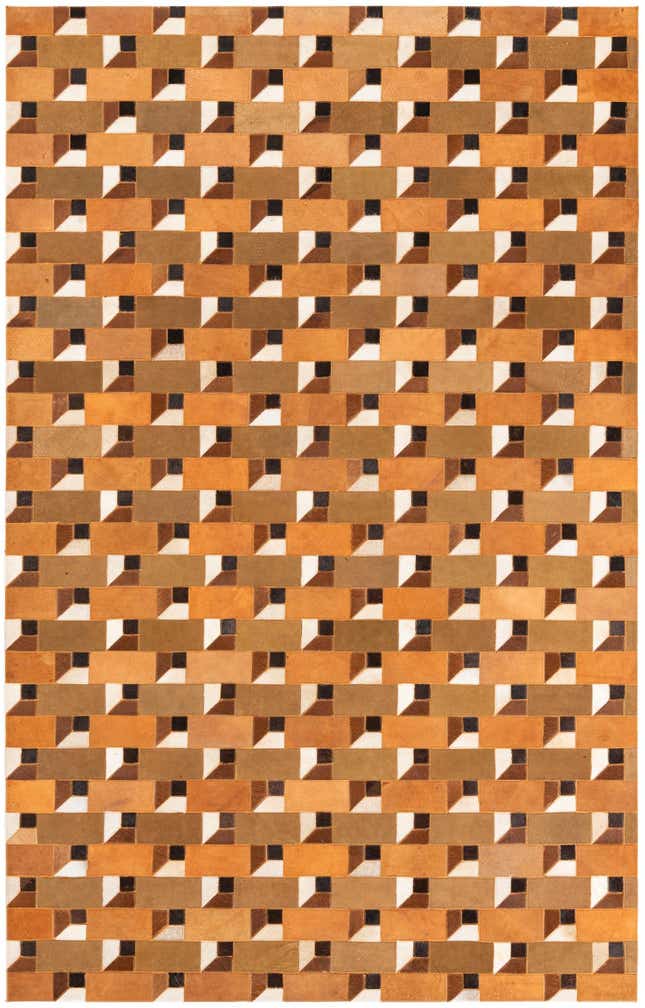 5' x 7' 10 Cowhide Leather Rug