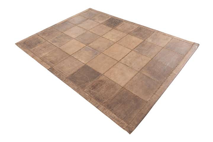 5' 3 x 7' 1 Cowhide Leather Rug