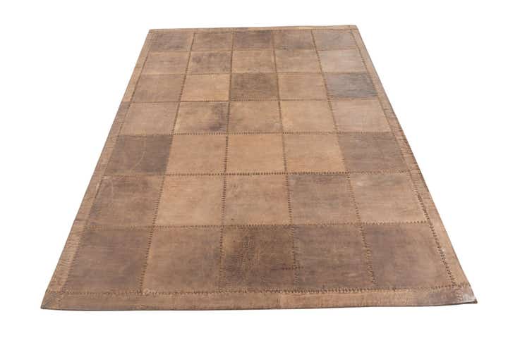 5' 3 x 7' 1 Cowhide Leather Rug