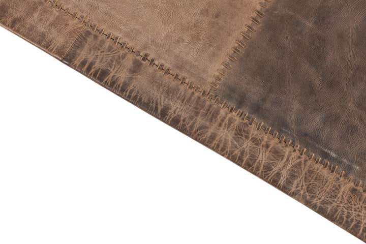 5' 3 x 7' 1 Cowhide Leather Rug