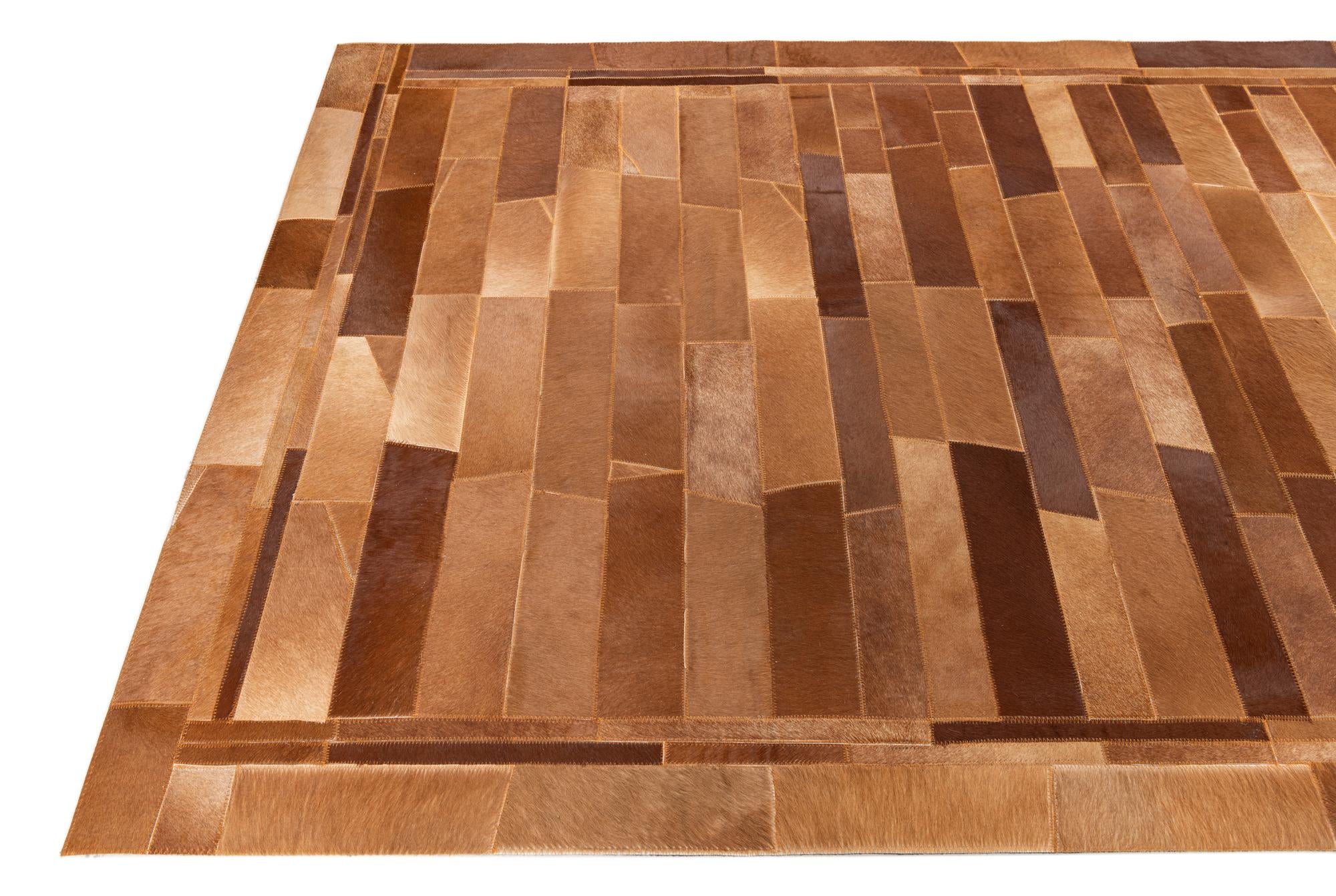 5' x 7' 10 Cowhide Leather Rug
