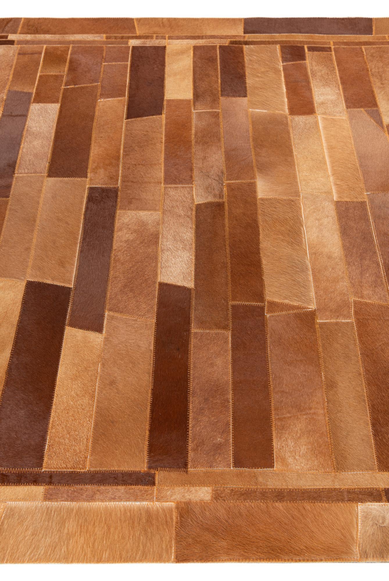 5' x 7' 10 Cowhide Leather Rug