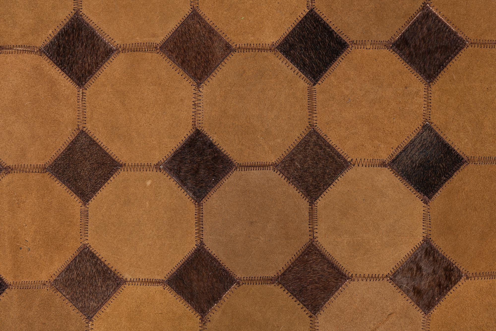 5' 2 x 8' 2 Cowhide Leather Rug
