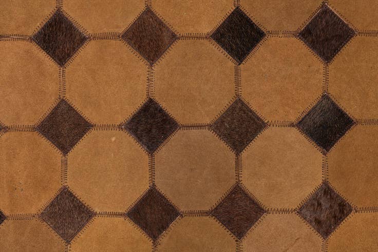 Detail image of 5' 2 x 8' 2 Cowhide Leather Rug