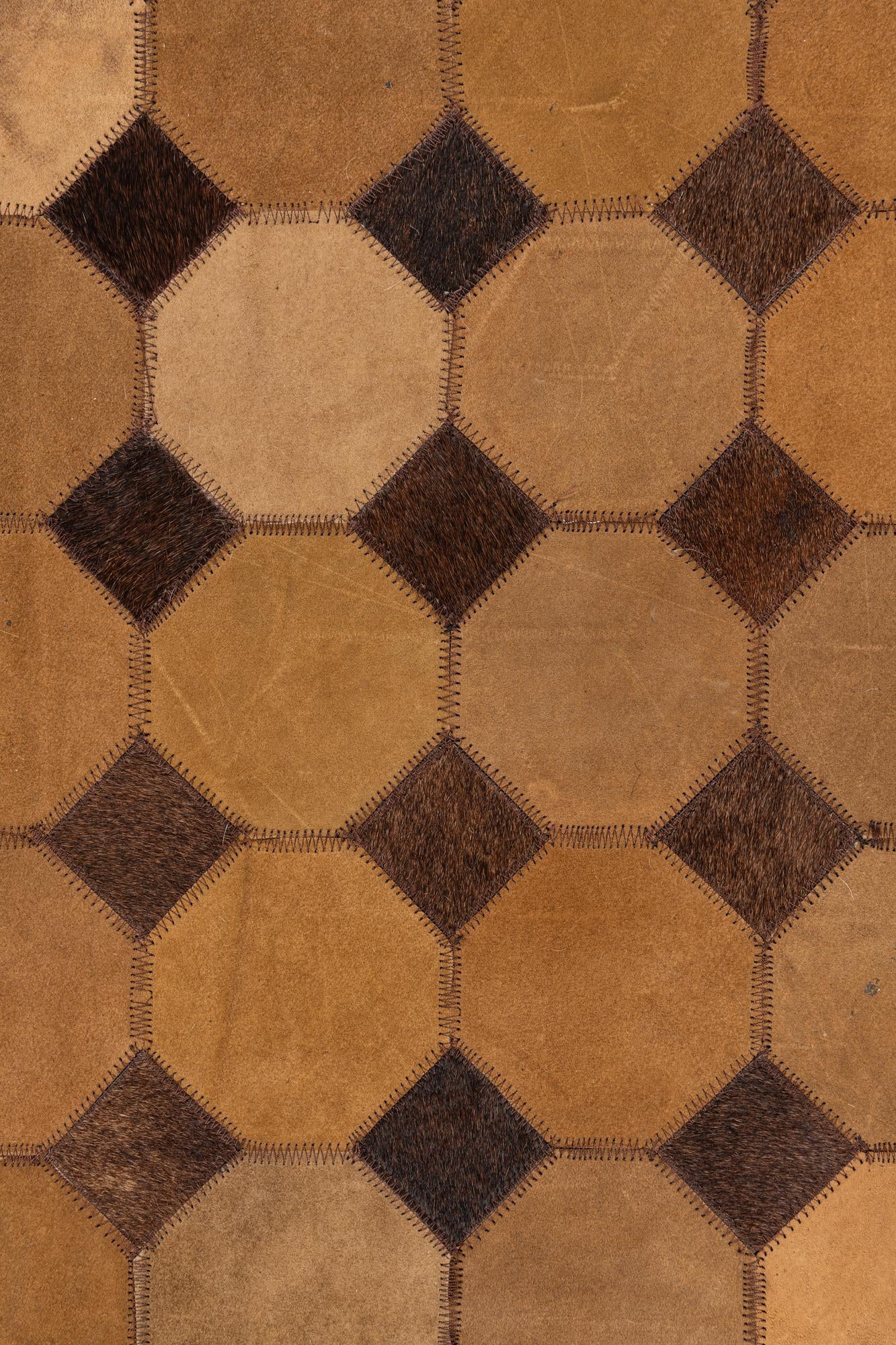 5' 2 x 8' 2 Cowhide Leather Rug