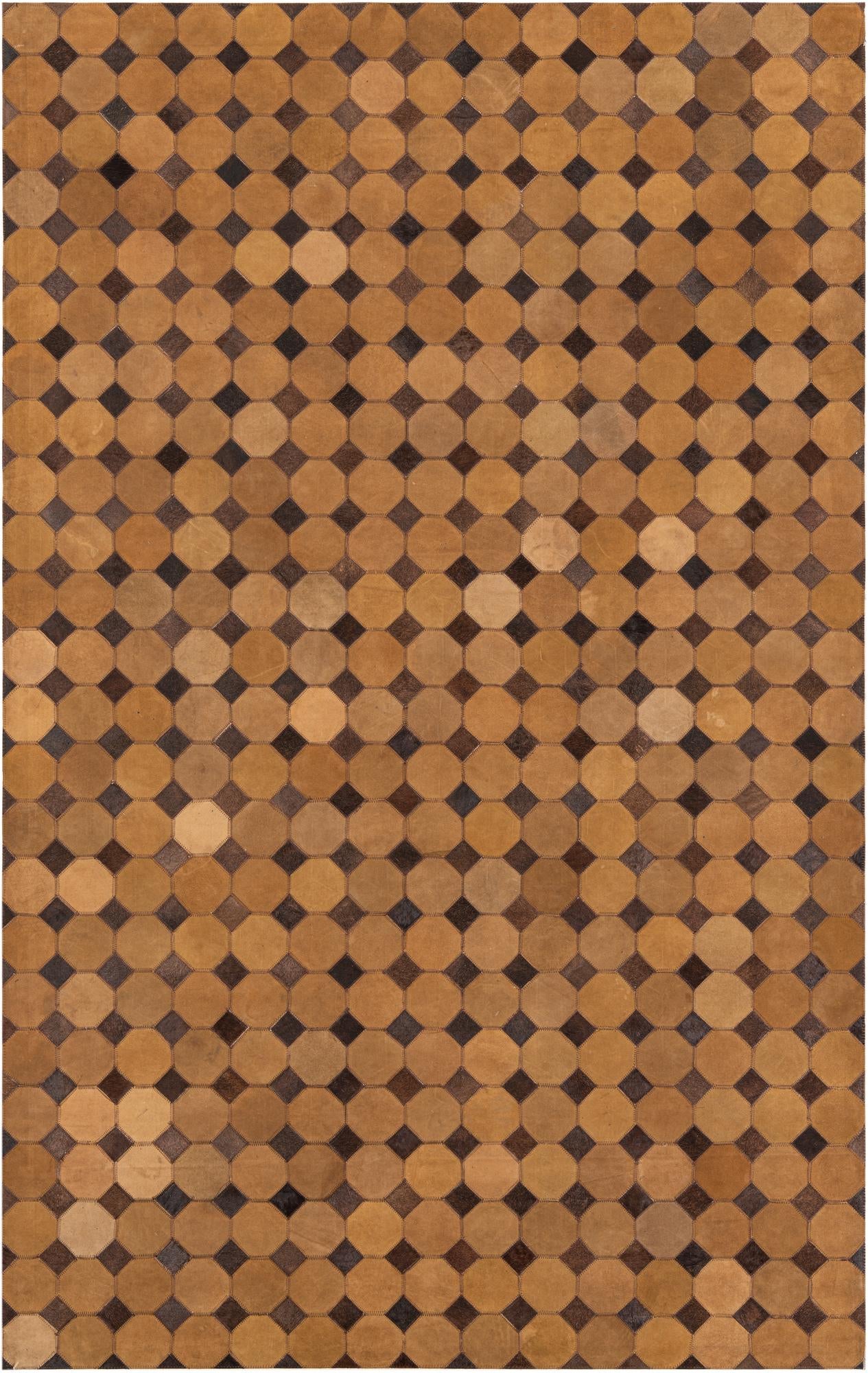5' 2 x 8' 2 Cowhide Leather Rug