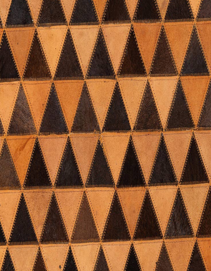 Detail image of 5' 2 x 8' 1 Cowhide Leather Rug