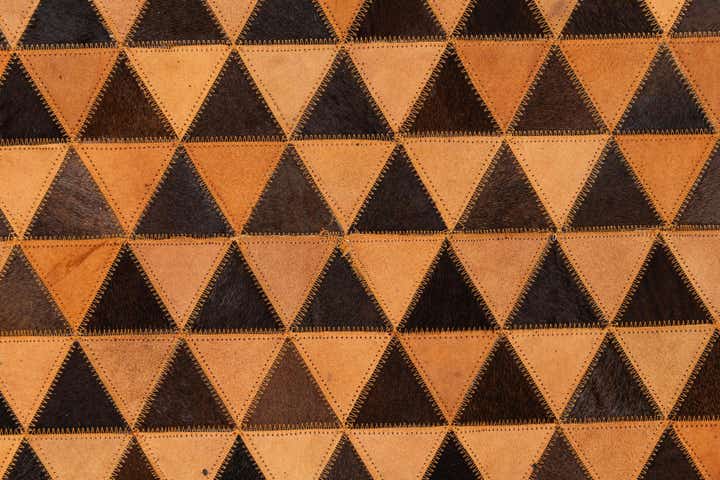5' 2 x 8' 1 Cowhide Leather Rug
