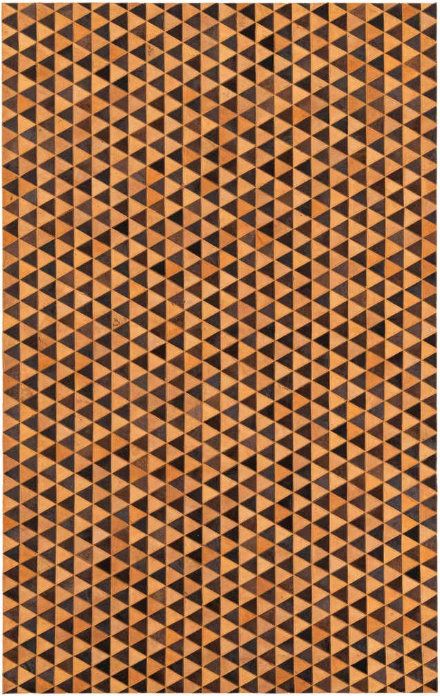 5' 2 x 8' 1 Cowhide Leather Rug