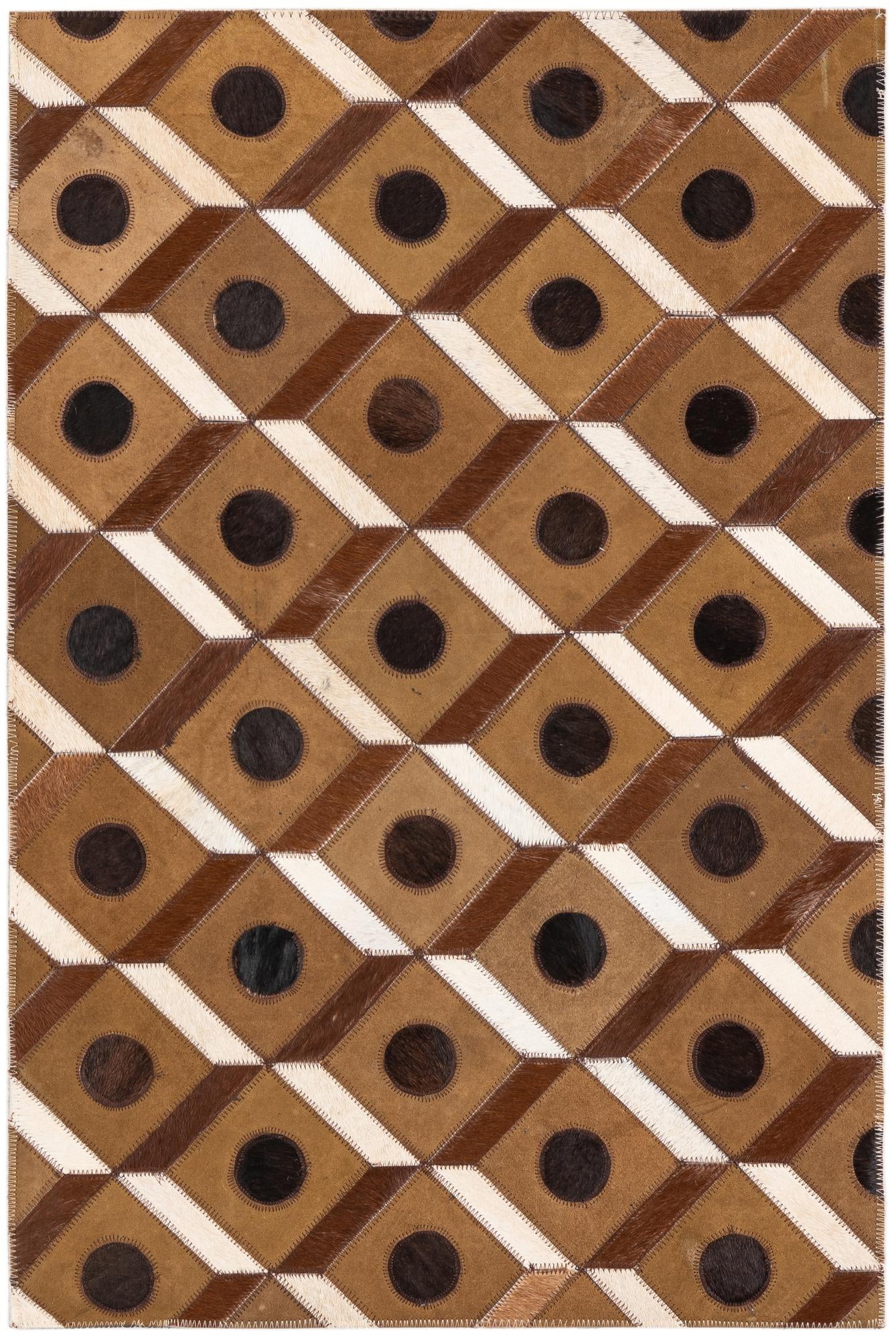 2' x 3' Cowhide Leather Rug