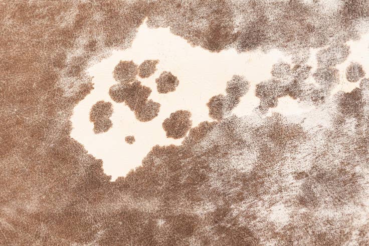Detail image of 5' 8 x 6' 5 Cowhide Leather Rug