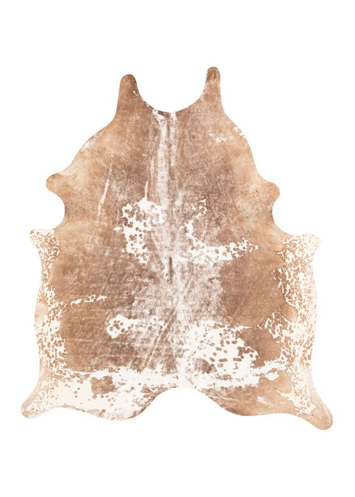 5' 8 x 6' 5 Cowhide Leather Rug