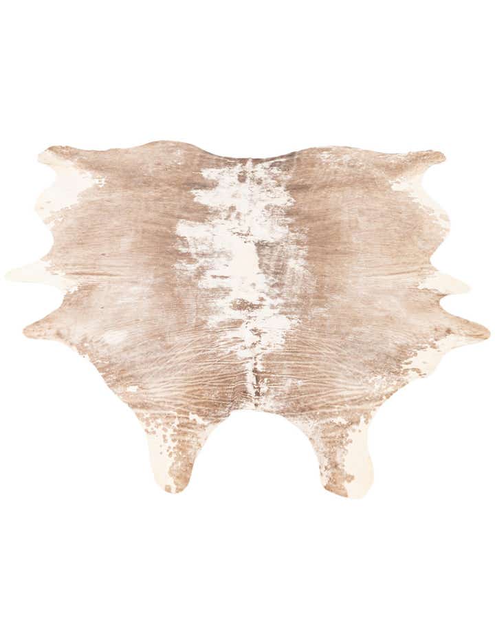 5' 11 x 6' 10 Cowhide Leather Rug