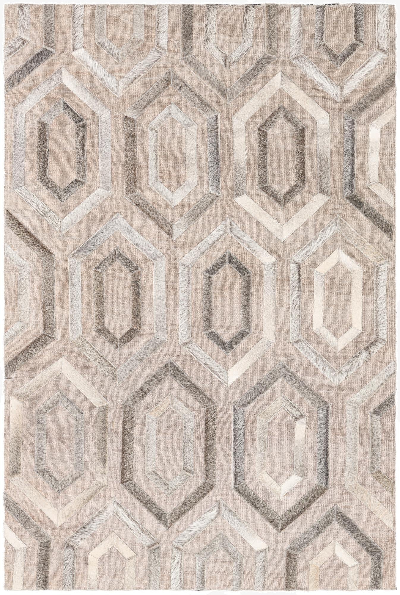 3' 10 x 5' 9 Cowhide Leather Rug