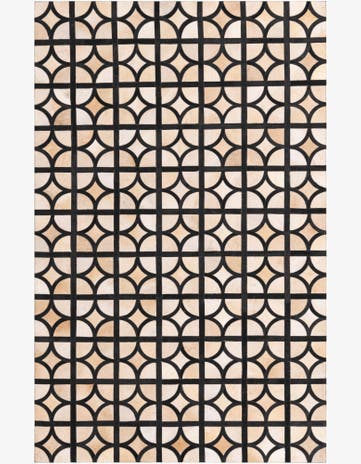 5' x 7' 10 Cowhide Leather Rug