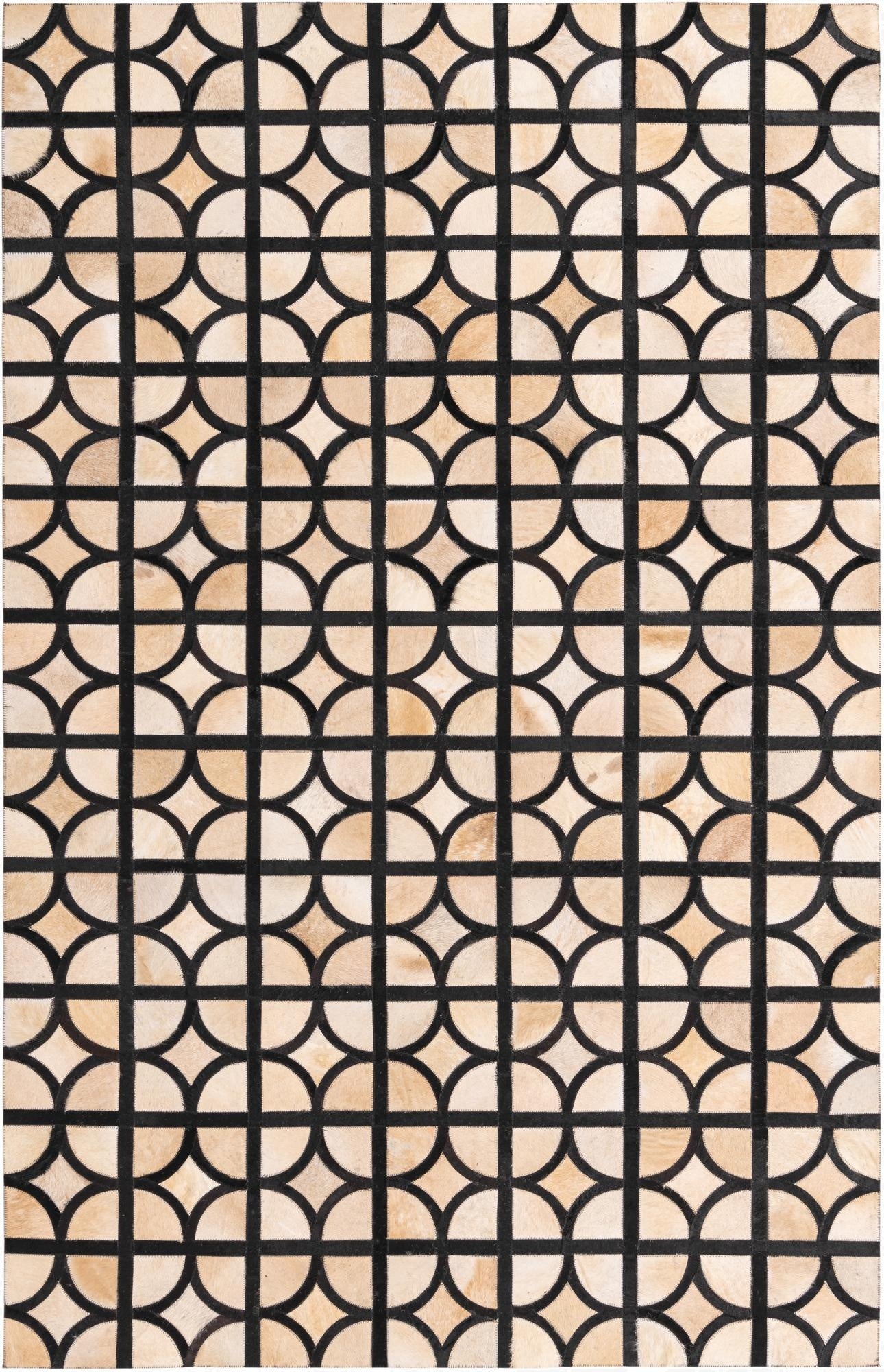 5' x 7' 10 Cowhide Leather Rug